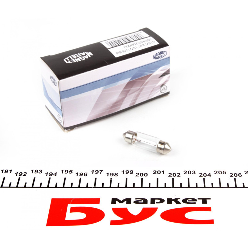 Автолампа C10W 24V 10W SV8.5-8 Standard (L=44/d=11.5) (C10W 24V Lon)