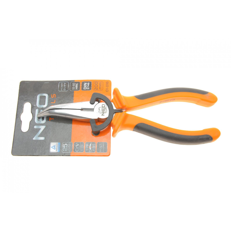 Плоскогубці загнуті з подовженими губками 8" L-200 mm